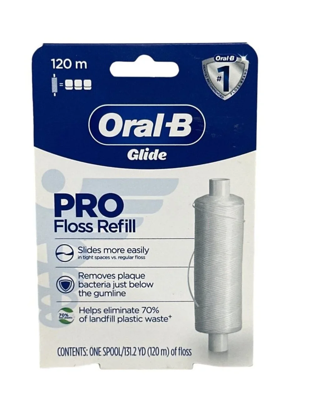 Oral-B Glide PRO Floss Refill – 120m – Dentist-Inspired & Shred-Resistant